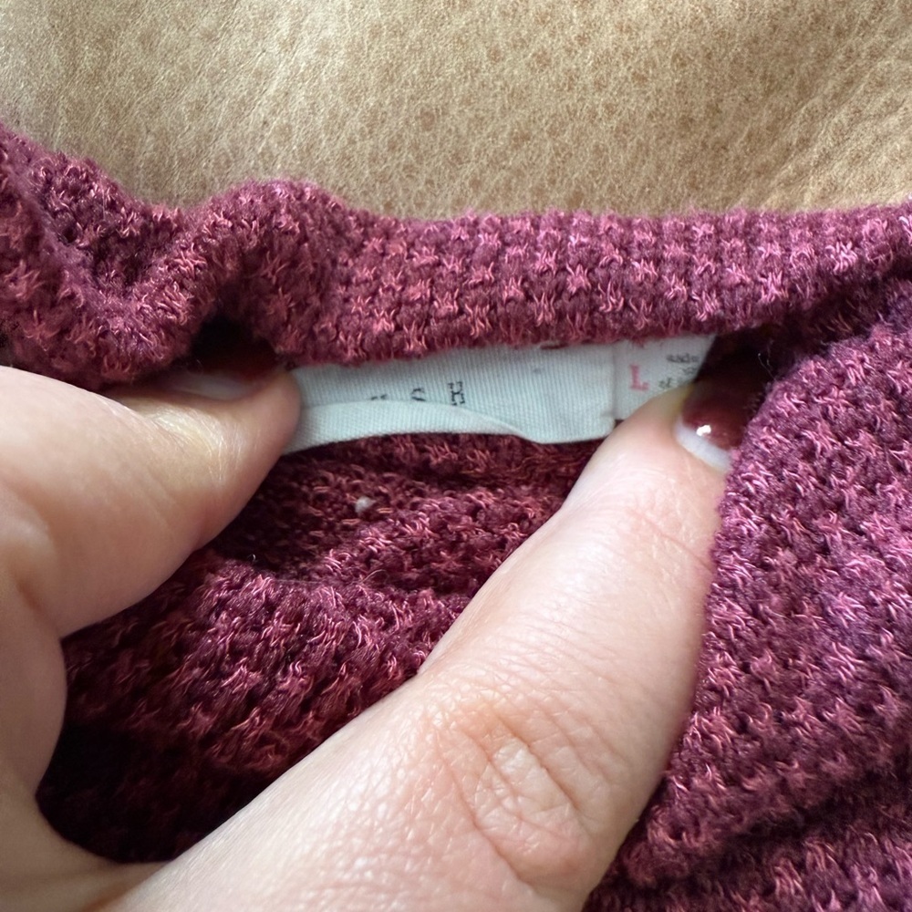 Lush Dark Pink Mockneck Sweater Women’s Size Large - Picture 4 of 6